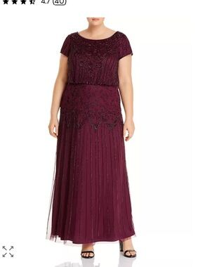 NWT Adrianna Papell Beaded Embellished Blouson Gown 22W